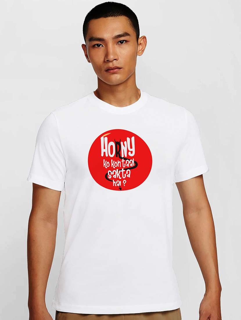 men white round neck regular fit t-shirt - 21841797 -  Zoom Image - 0