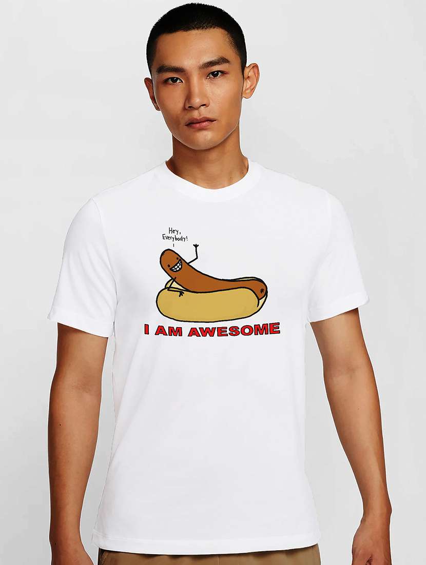 men white round neck regular fit t-shirt - 21841810 - Zoom Image - 0