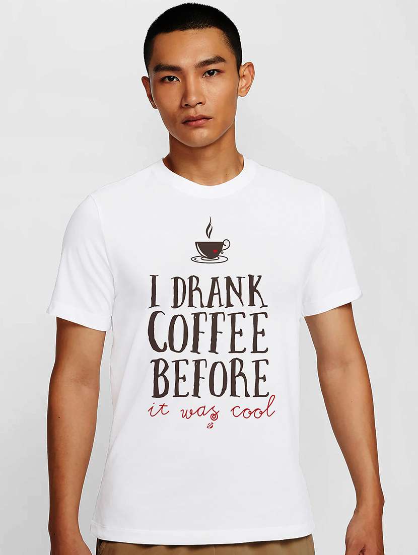 men white round neck regular fit t-shirt - 21841816 -  Zoom Image - 0