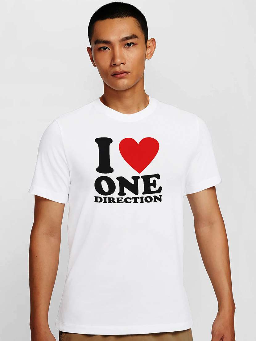 men white round neck regular fit t-shirt