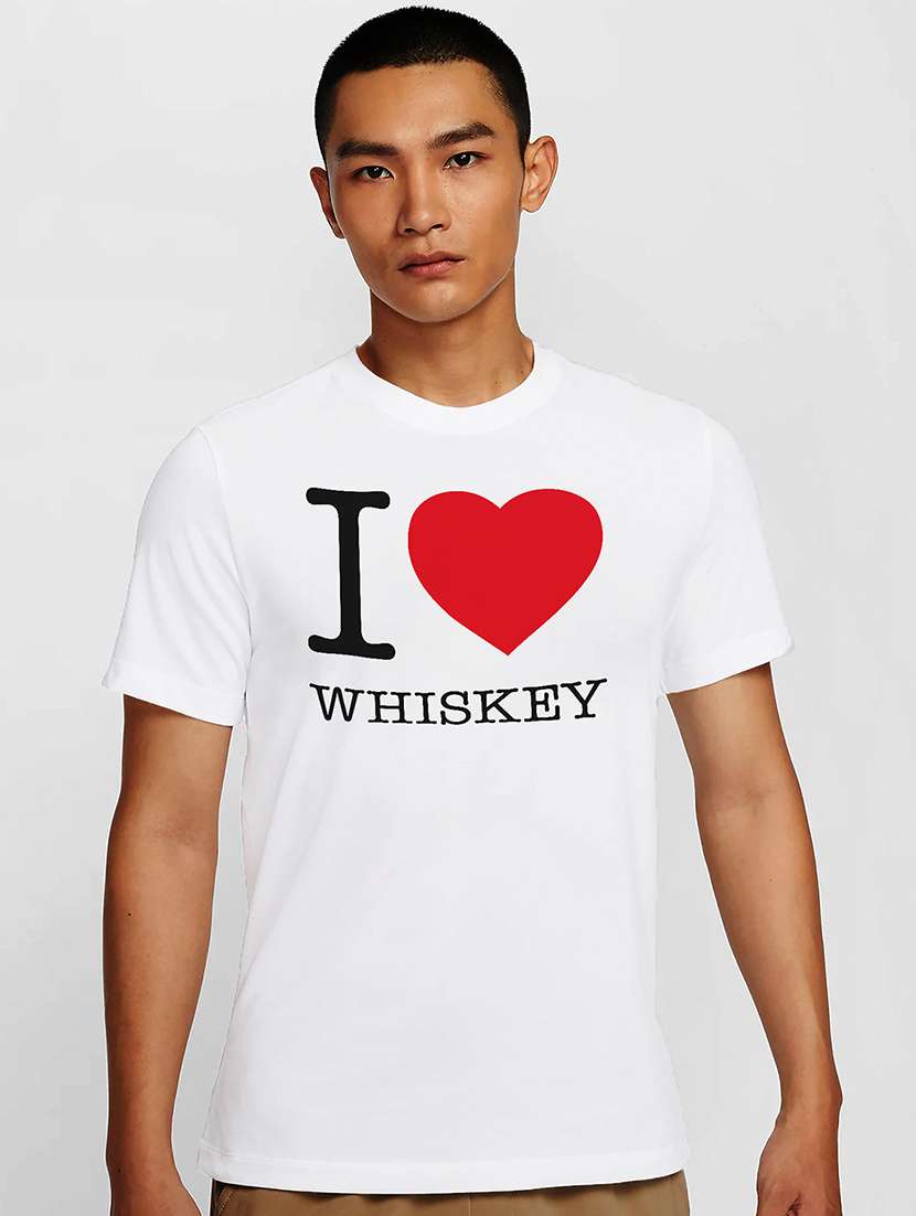 men white round neck regular fit t-shirt