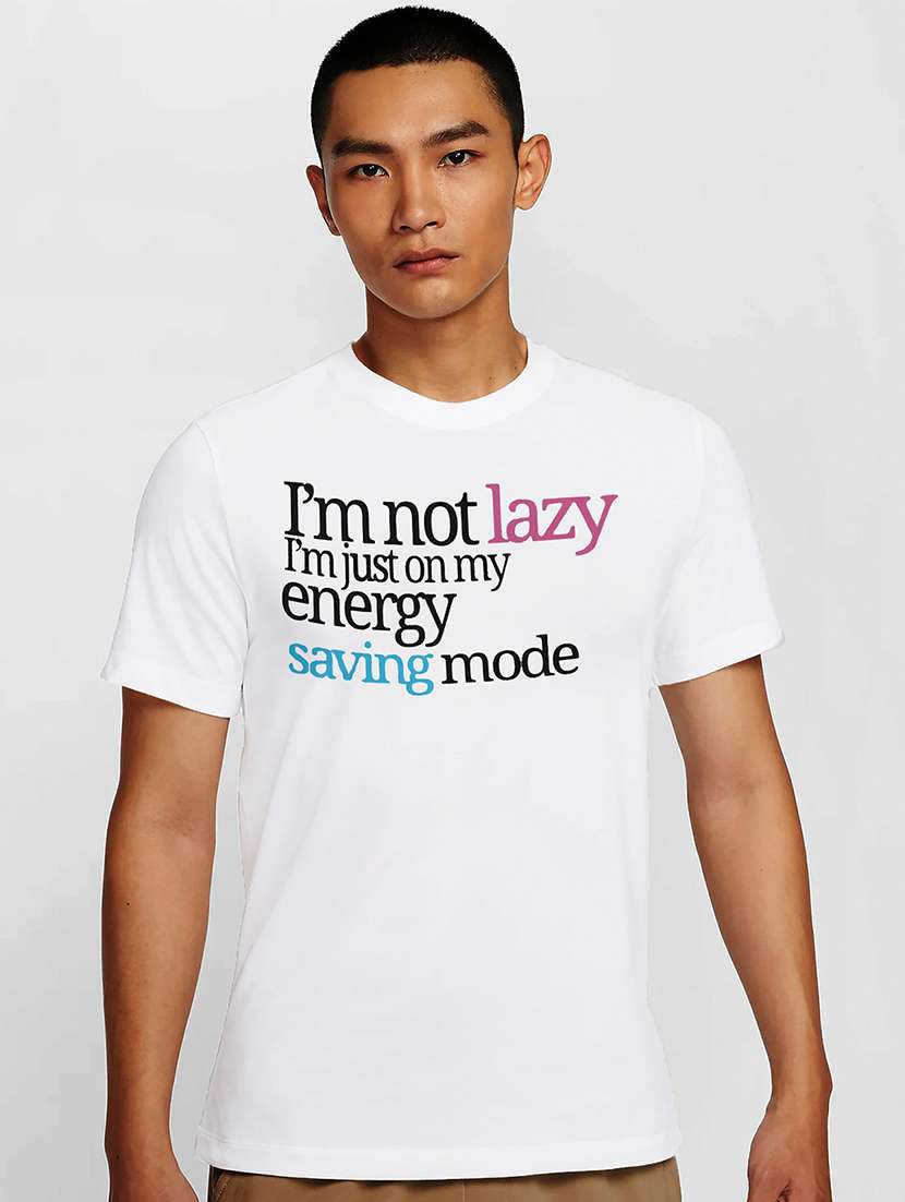 men white round neck regular fit t-shirt