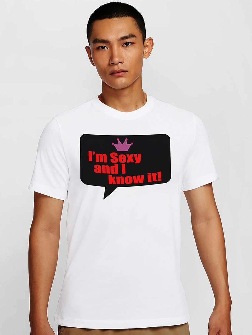 men white round neck regular fit t-shirt