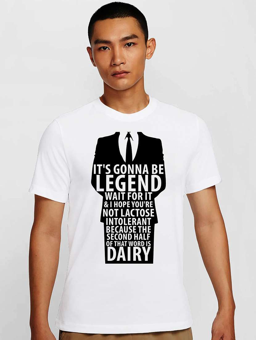 men white round neck regular fit t-shirt