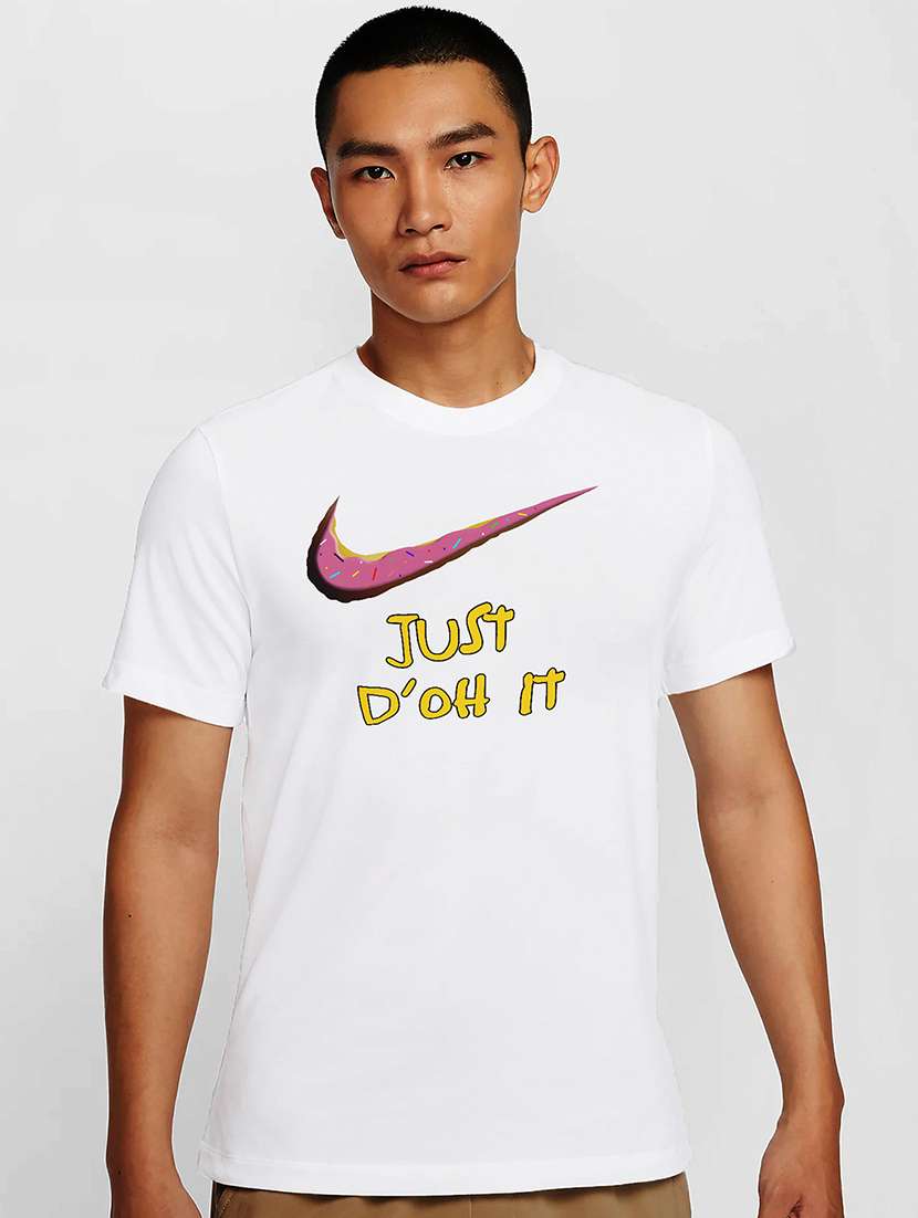 men white round neck regular fit t-shirt