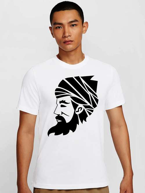 men white round neck regular fit t-shirt - 21841921 -  Standard Image - 0