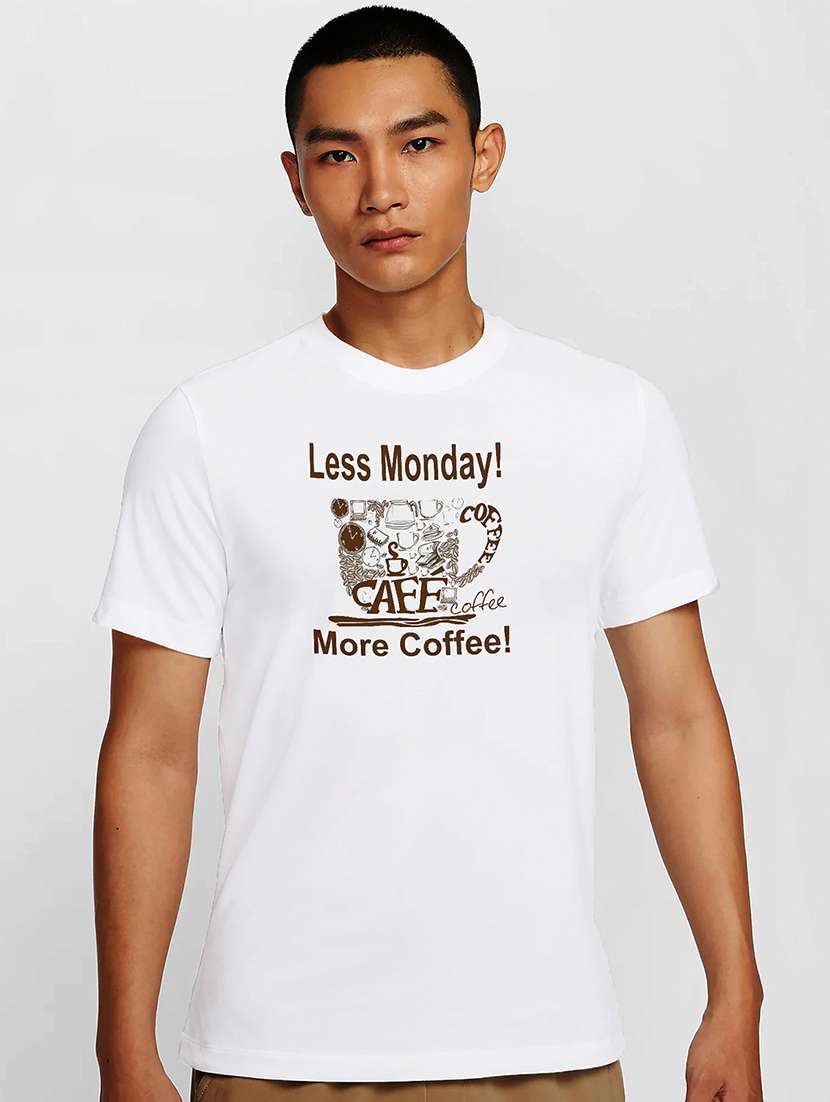 men white round neck regular fit t-shirt - 21841924 -  Zoom Image - 0