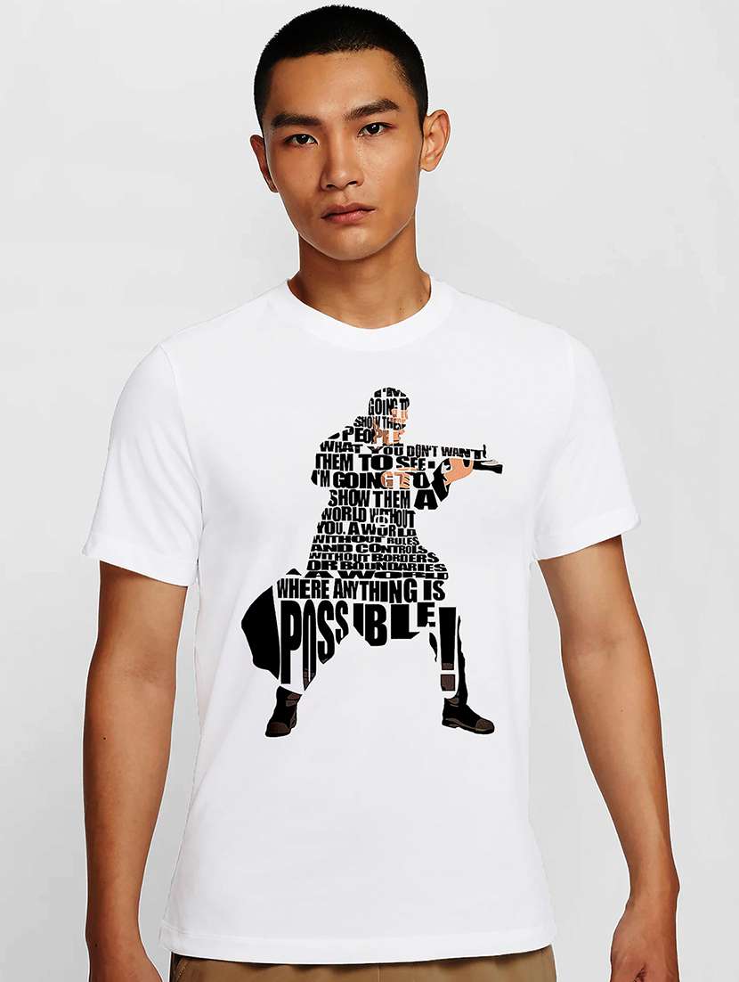 men white round neck regular fit t-shirt - 21841940 -  Zoom Image - 0