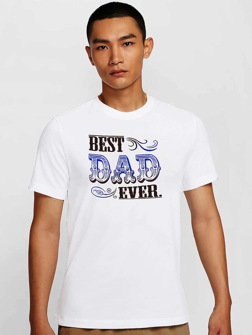 men white round neck regular fit t-shirt