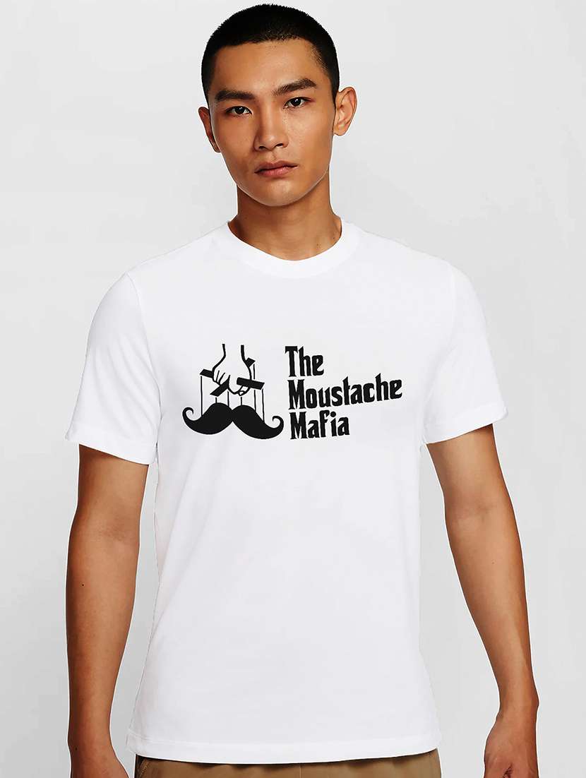 men white round neck regular fit t-shirt - 21841956 -  Zoom Image - 0