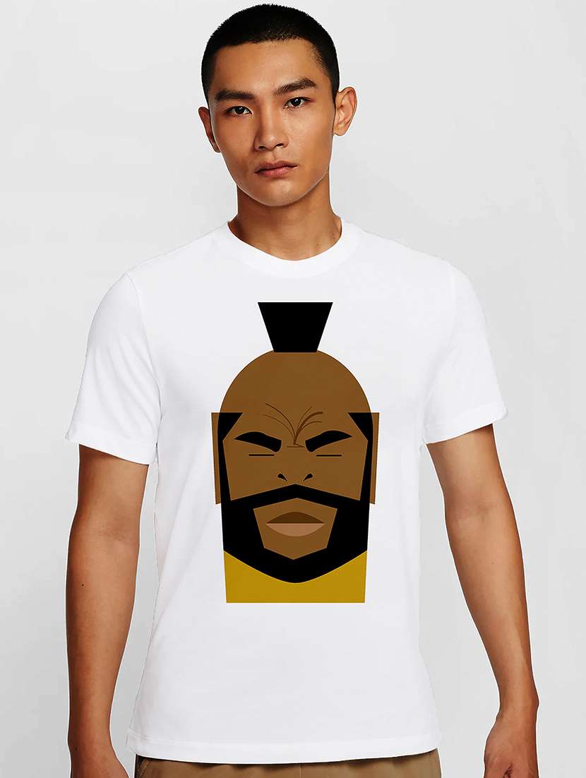 men white round neck regular fit t-shirt