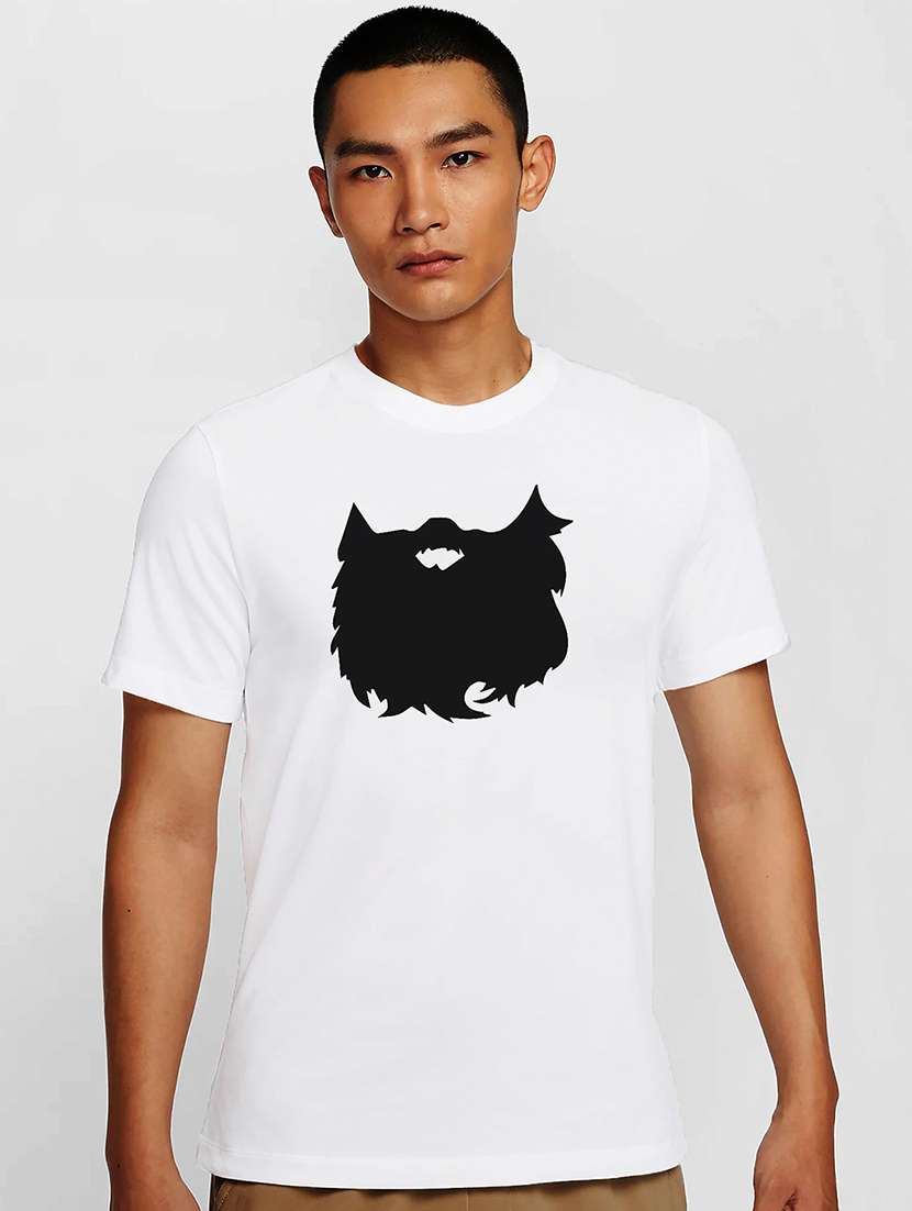 men white round neck regular fit t-shirt