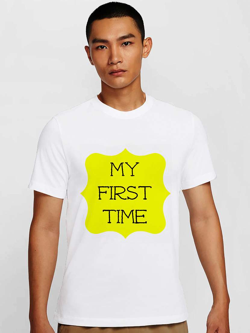 men white round neck regular fit t-shirt - 21841968 -  Zoom Image - 0