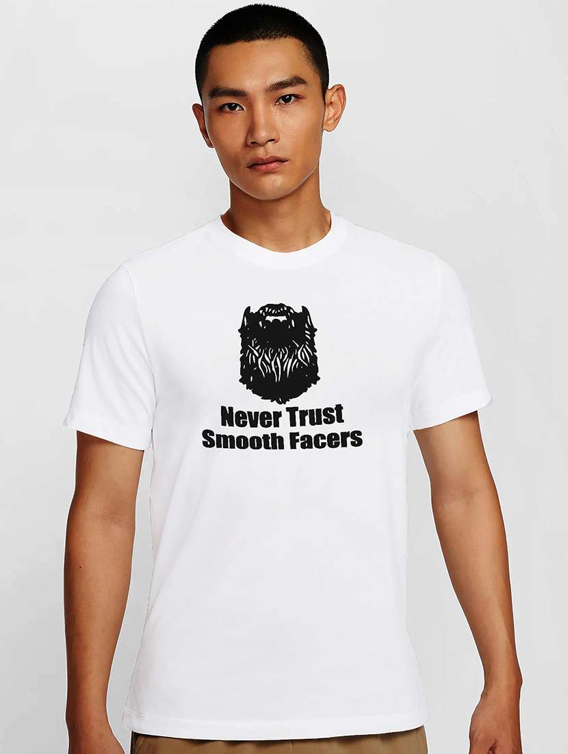 men white round neck regular fit t-shirt - 21841972 -  Zoom Image - 0