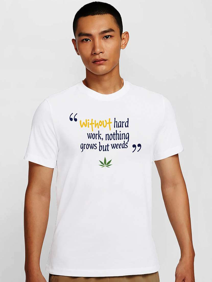 men white round neck regular fit t-shirt