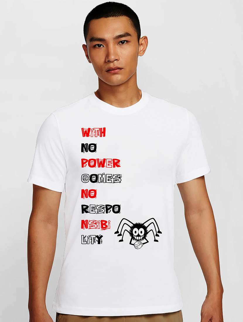 men white round neck regular fit t-shirt - 21841976 -  Zoom Image - 0