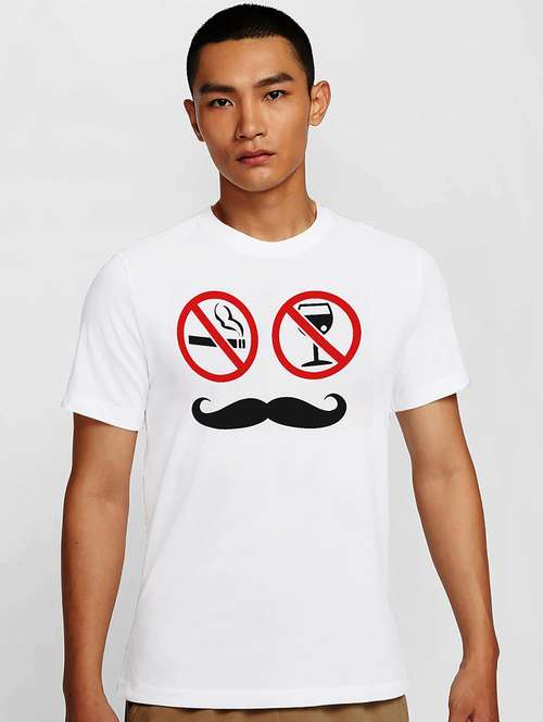 men white round neck regular fit t-shirt - 21841980 -  Standard Image - 0