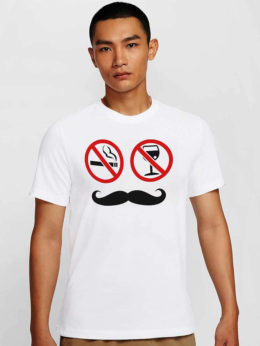 men white round neck regular fit t-shirt - 21841980 -  Zoom Image - 0