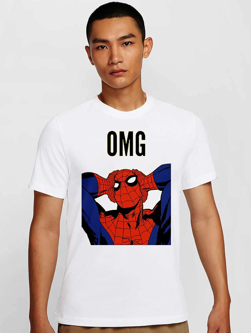 men white round neck regular fit t-shirt