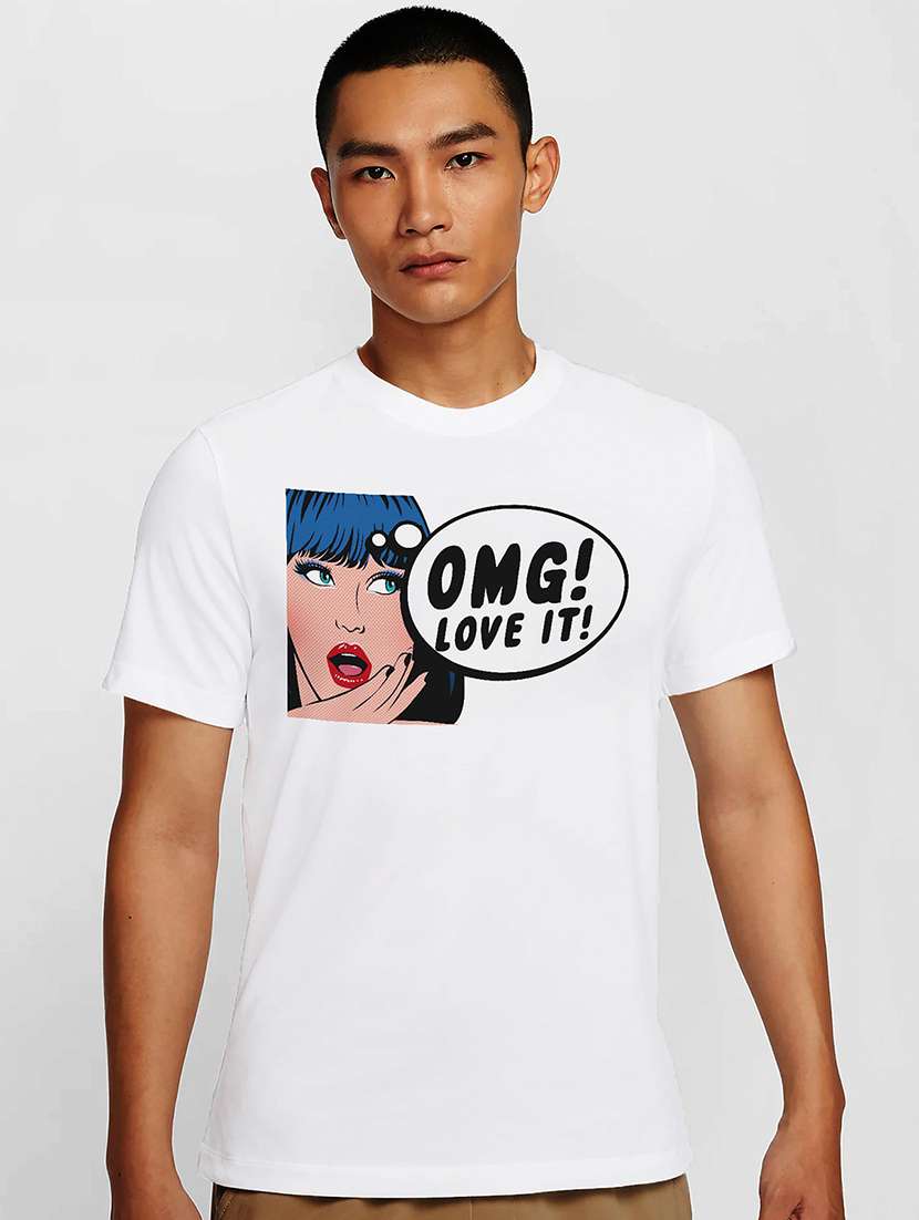 men white round neck regular fit t-shirt - 21841983 -  Zoom Image - 0