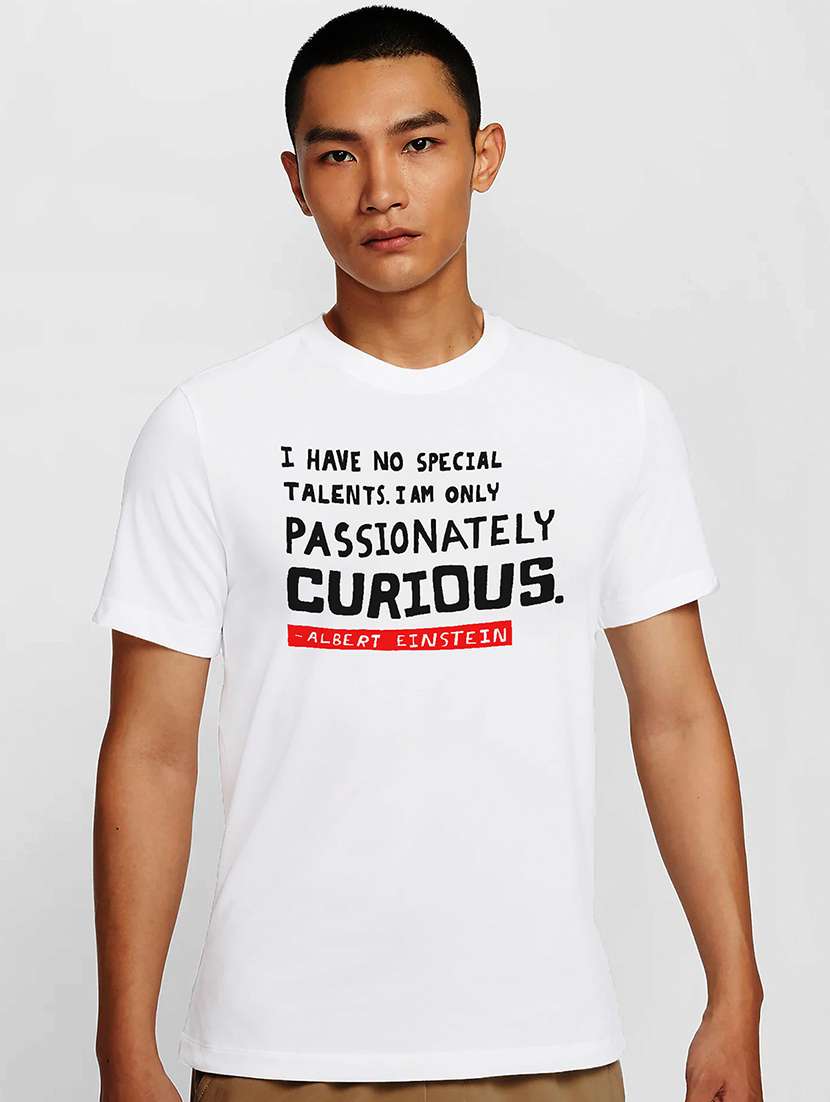 men white round neck regular fit t-shirt - 21841992 -  Zoom Image - 0