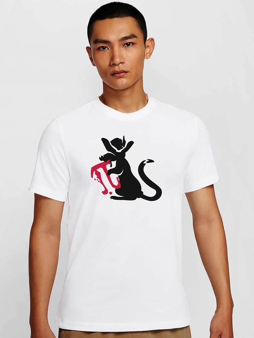 men white round neck regular fit t-shirt - 21841995 -  Zoom Image - 0