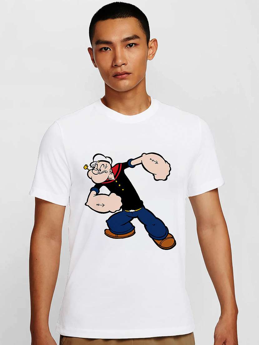 men white round neck regular fit t-shirt