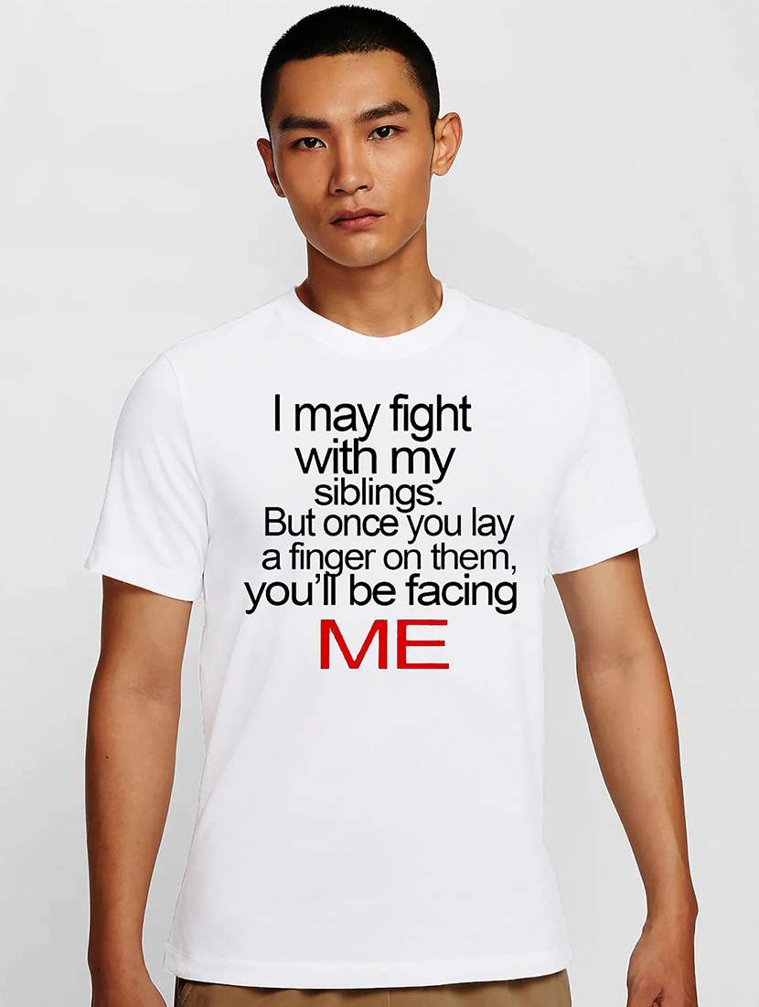 men white round neck regular fit t-shirt