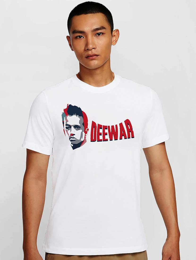 men white round neck regular fit t-shirt - 21842015 -  Zoom Image - 0