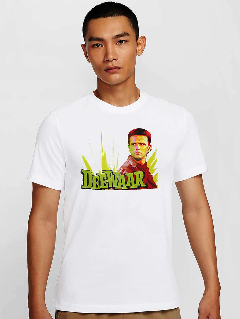 men white round neck regular fit t-shirt - 21842016 -  Zoom Image - 0