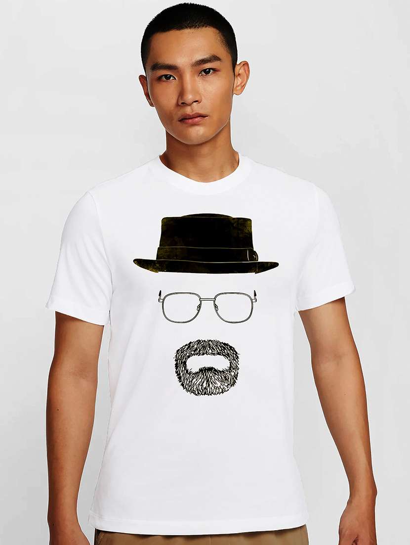 men white round neck regular fit t-shirt - 21842021 -  Zoom Image - 0