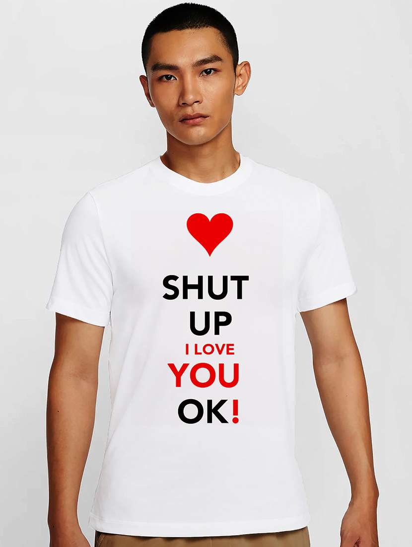 men white round neck regular fit t-shirt