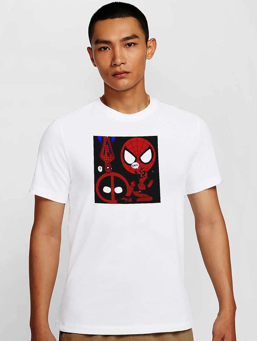 men white round neck regular fit t-shirt - 21842051 -  Zoom Image - 0