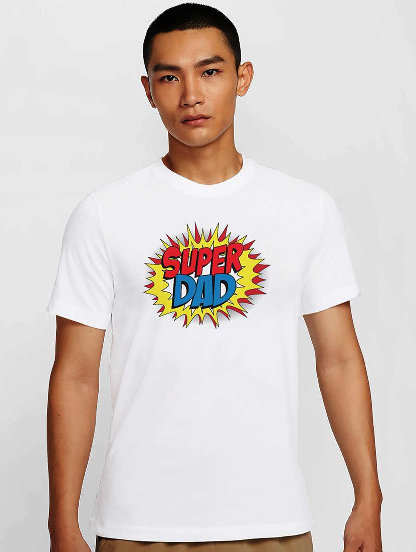 men white round neck regular fit t-shirt