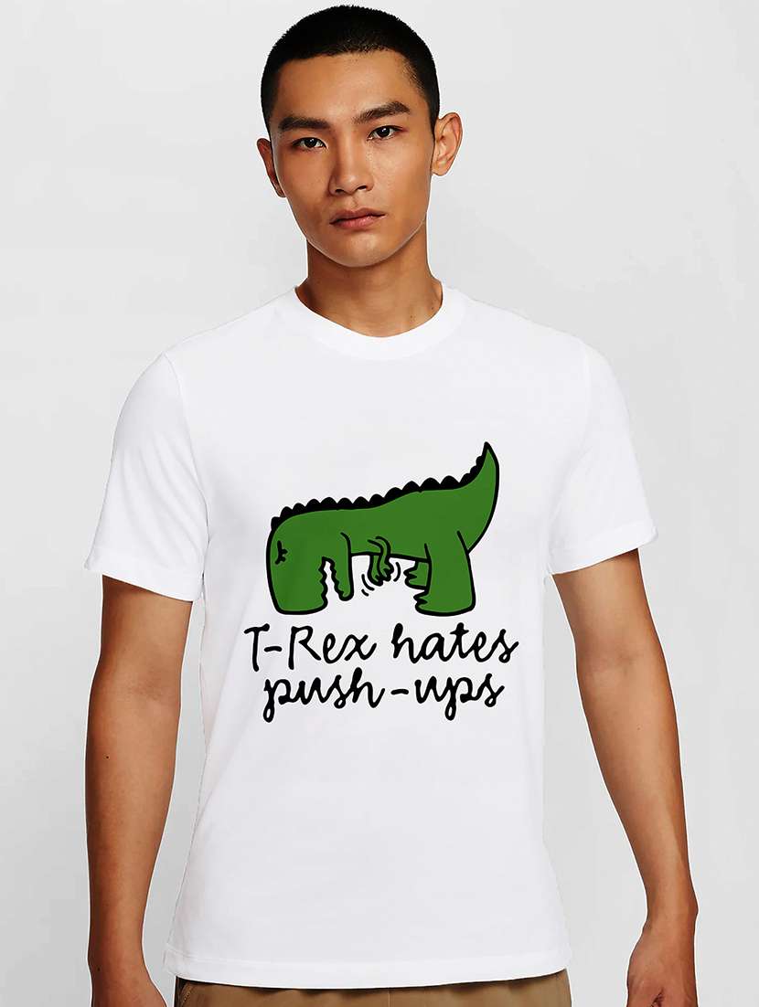 men white round neck regular fit t-shirt - 21842071 -  Zoom Image - 0