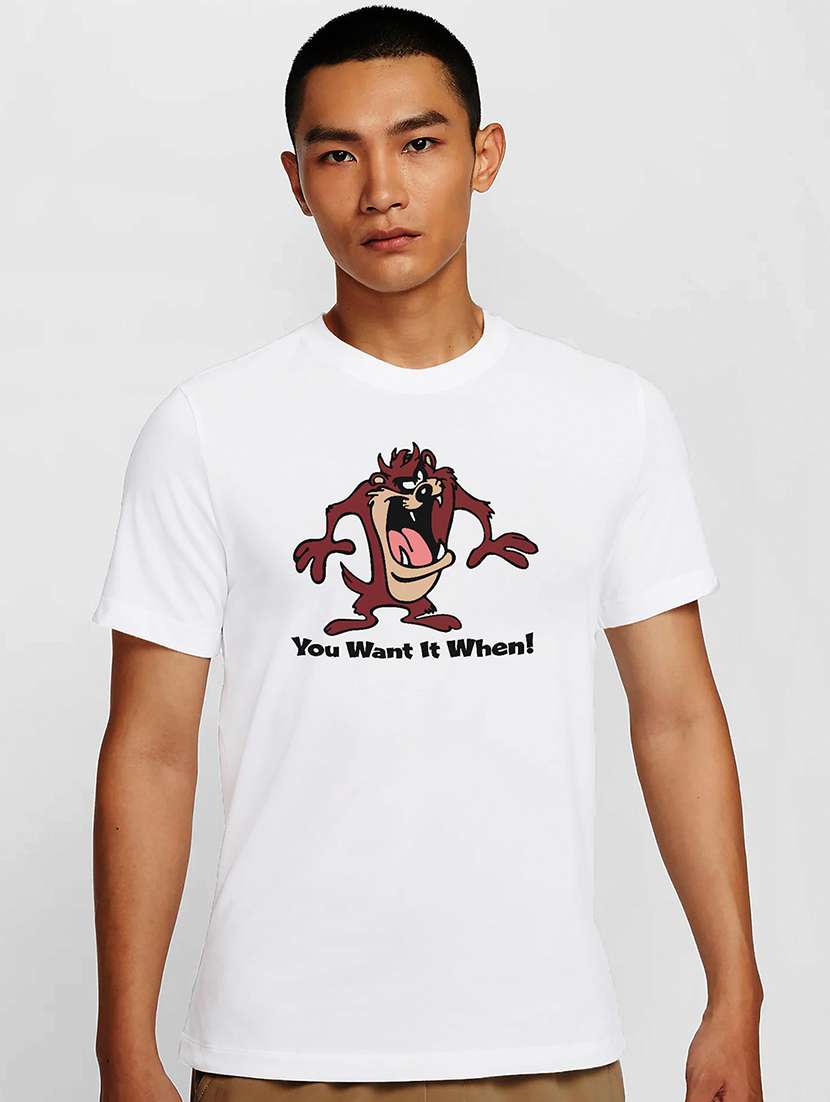 men white round neck regular fit t-shirt - 21842074 -  Zoom Image - 0