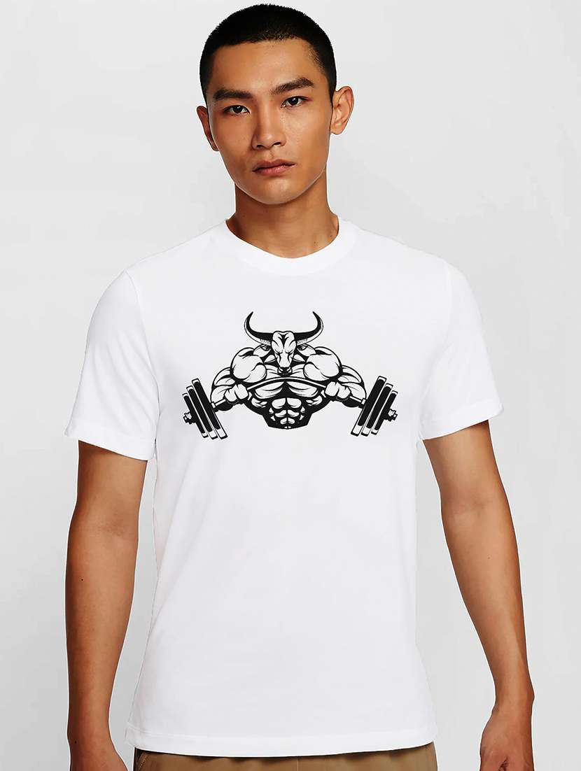 men white round neck regular fit t-shirt - 21842076 -  Zoom Image - 0