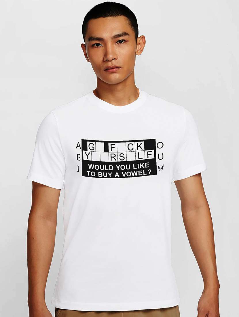 men white round neck regular fit t-shirt - 21842098 -  Zoom Image - 0