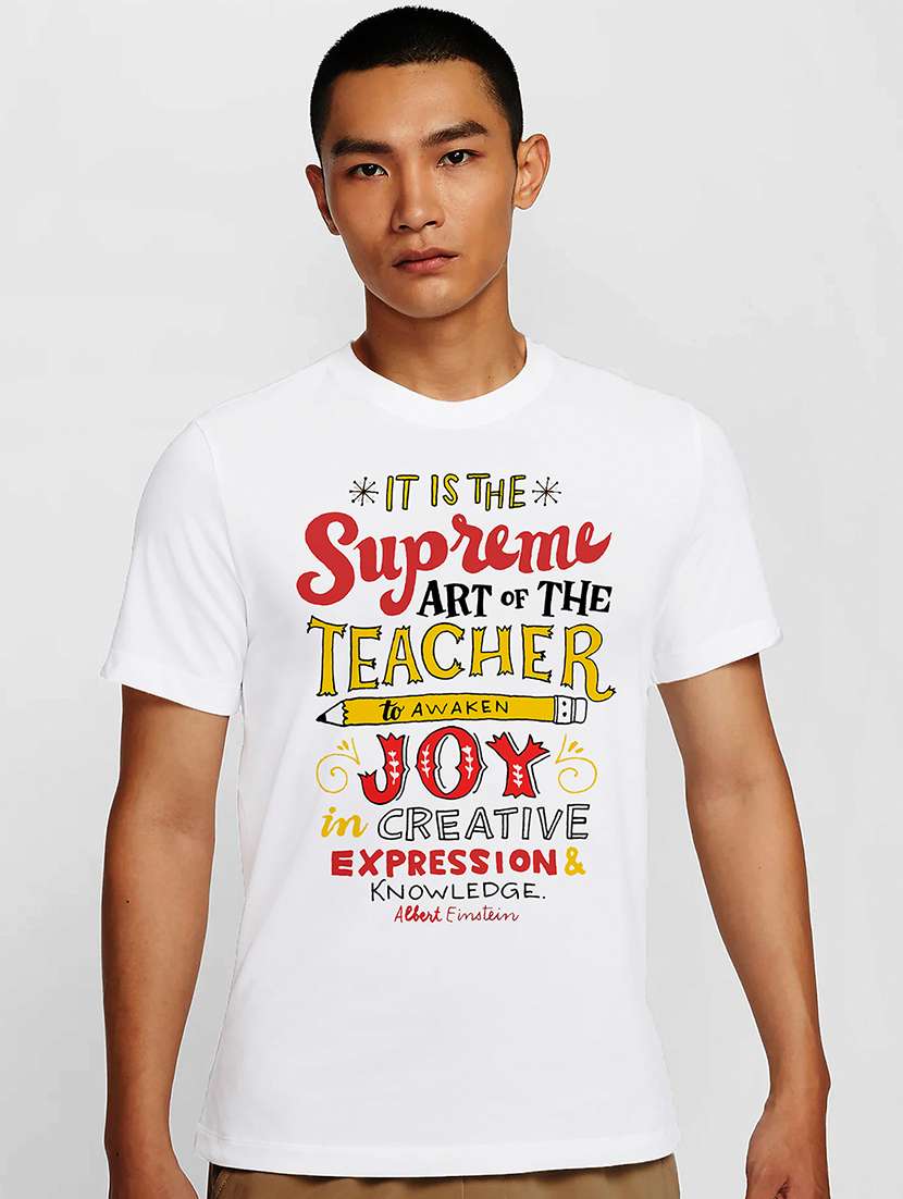 men white round neck regular fit t-shirt - 21842101 -  Zoom Image - 0