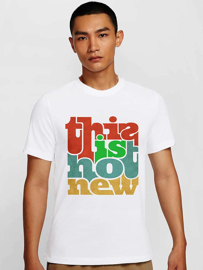 men white round neck regular fit t-shirt - 21842110 -  Zoom Image - 0