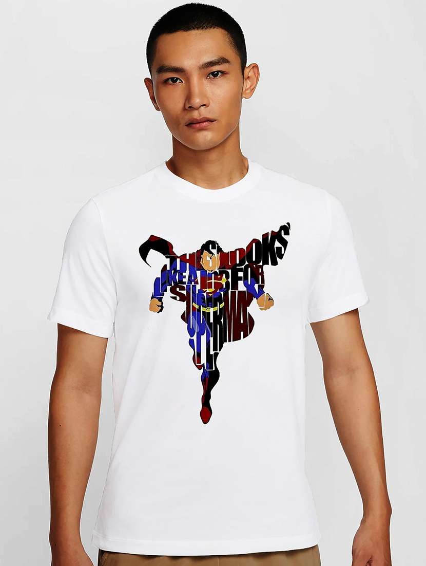 men white round neck regular fit t-shirt - 21842111 -  Zoom Image - 0