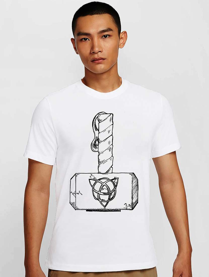 men white round neck regular fit t-shirt - 21842113 -  Zoom Image - 0