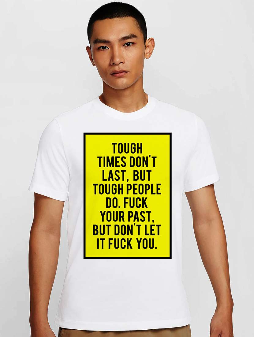 men white round neck regular fit t-shirt
