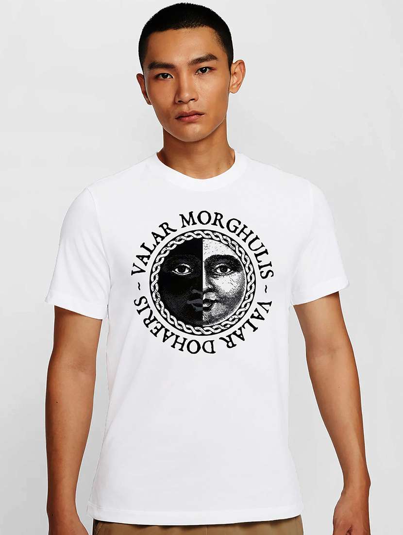 men white round neck regular fit t-shirt