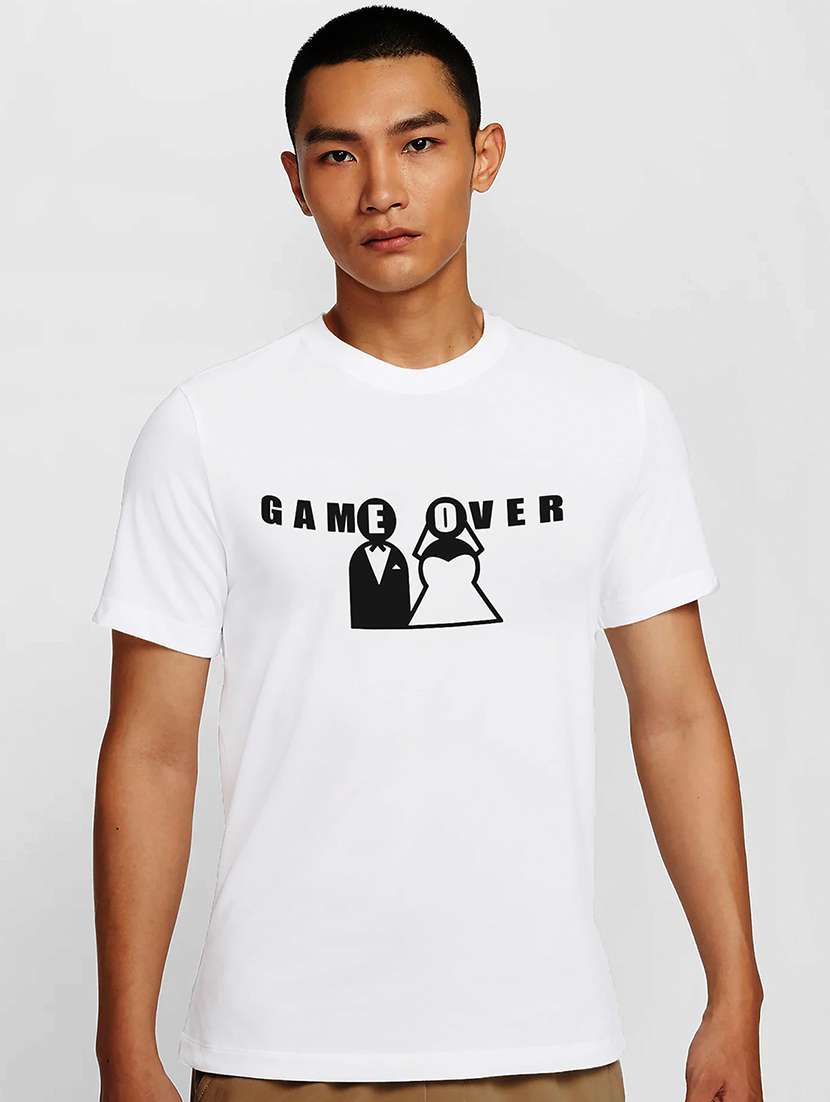 men white round neck regular fit t-shirt - 21842148 -  Zoom Image - 0