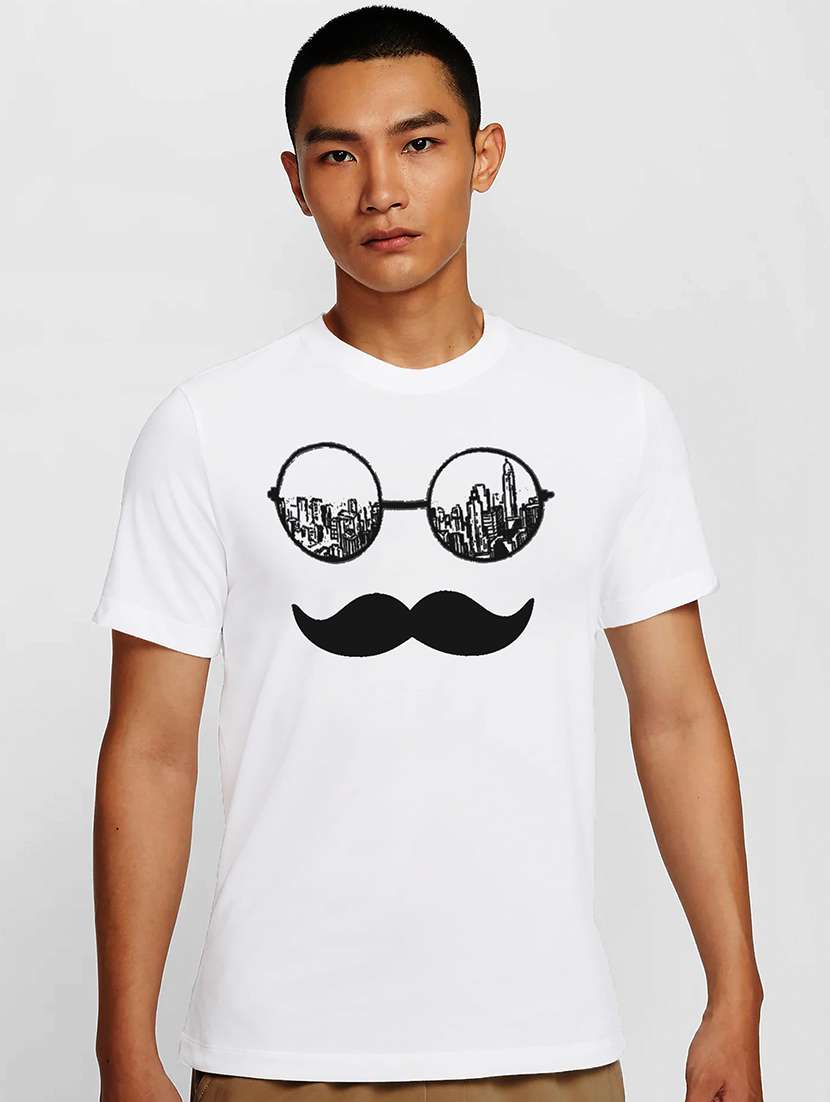 men white round neck regular fit t-shirt - 21842154 -  Zoom Image - 0