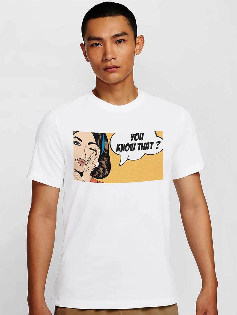 men white round neck regular fit t-shirt - 21842163 -  Zoom Image - 0