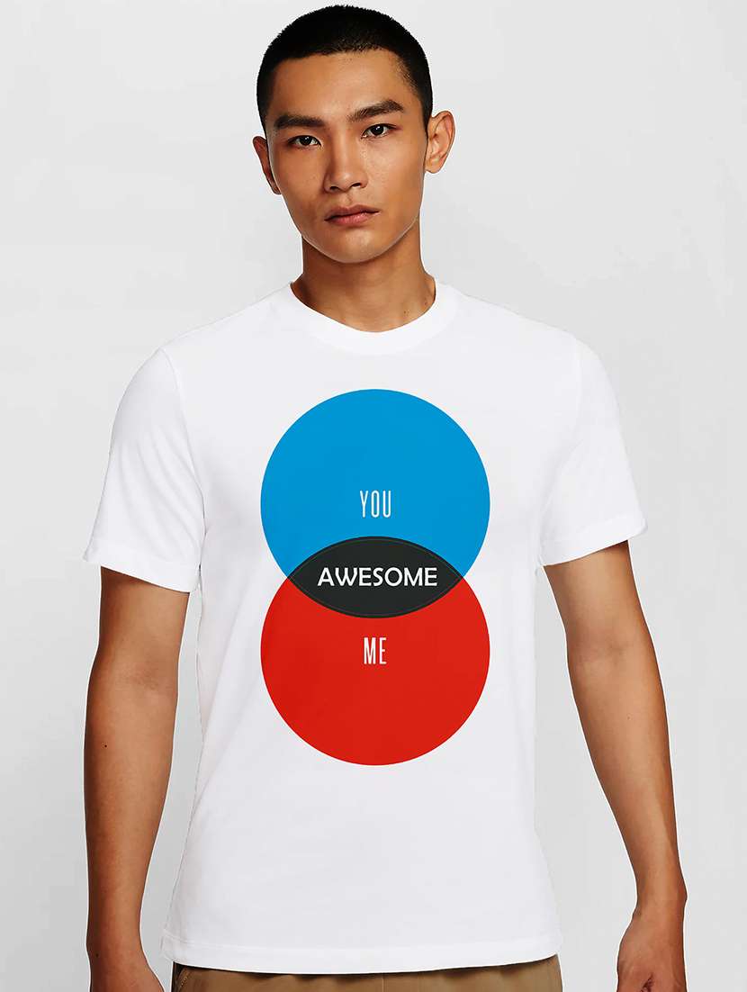 men white round neck regular fit t-shirt - 21842167 -  Zoom Image - 0