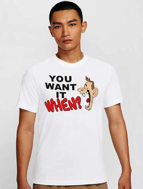 men white round neck regular fit t-shirt - 21842169 -  Standard Image - 0