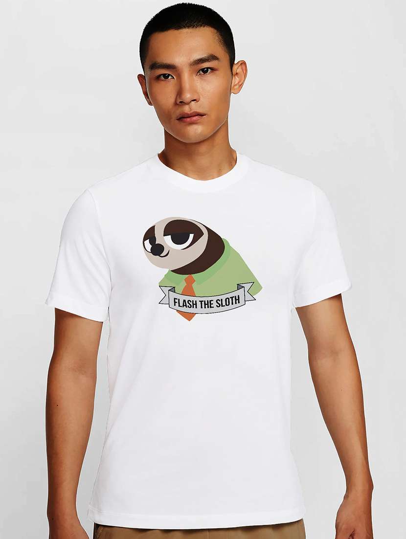 men white round neck regular fit t-shirt - 21842173 -  Zoom Image - 0